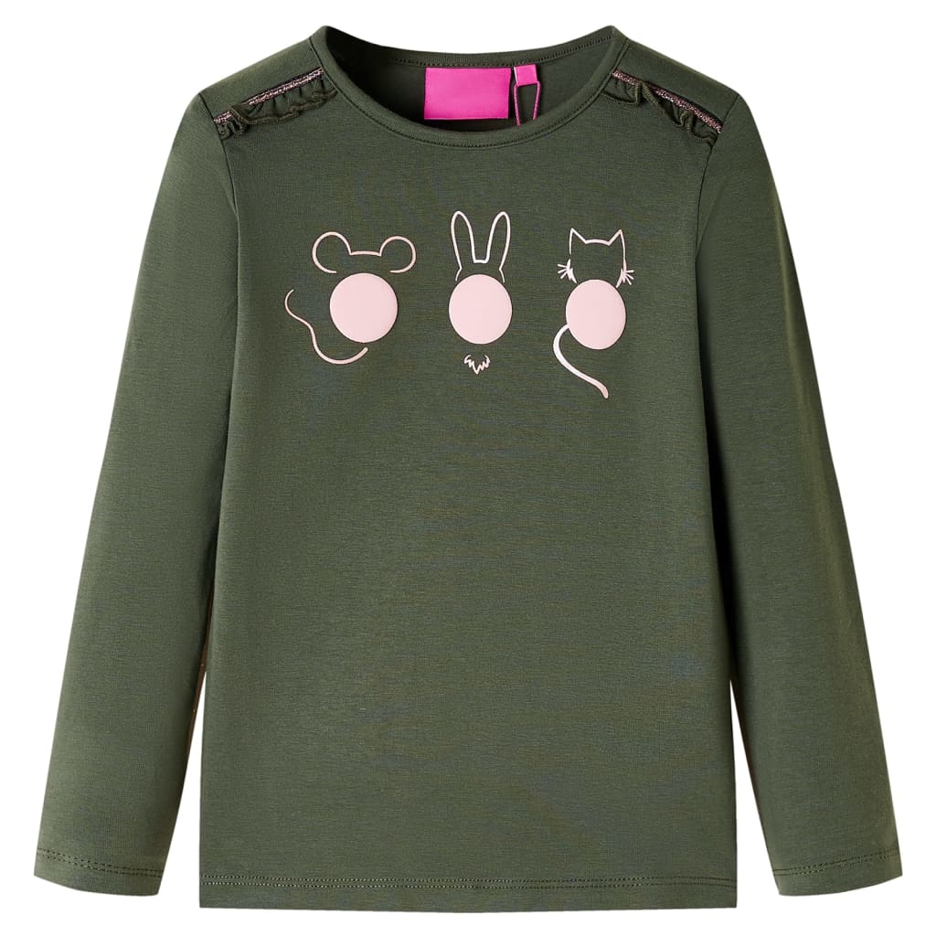 Vidaxl Child's Shirt avec manches longues 140 kack -colored