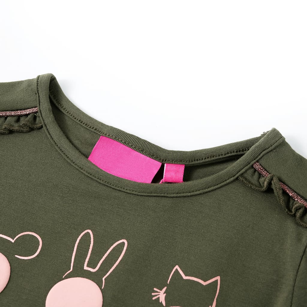 Vidaxl Child's Shirt avec manches longues 140 kack -colored