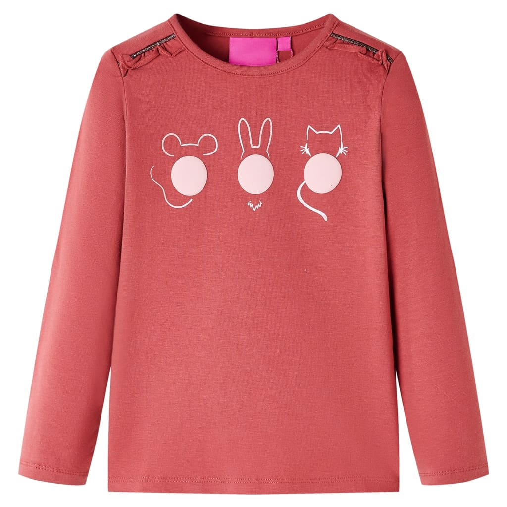 Vidaxl Child's Shirt à manches longues 116 Rose Brown