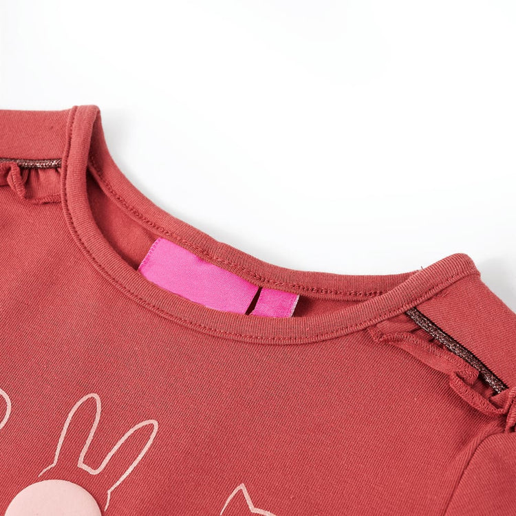 Vidaxl Child's Shirt à manches longues 116 Rose Brown