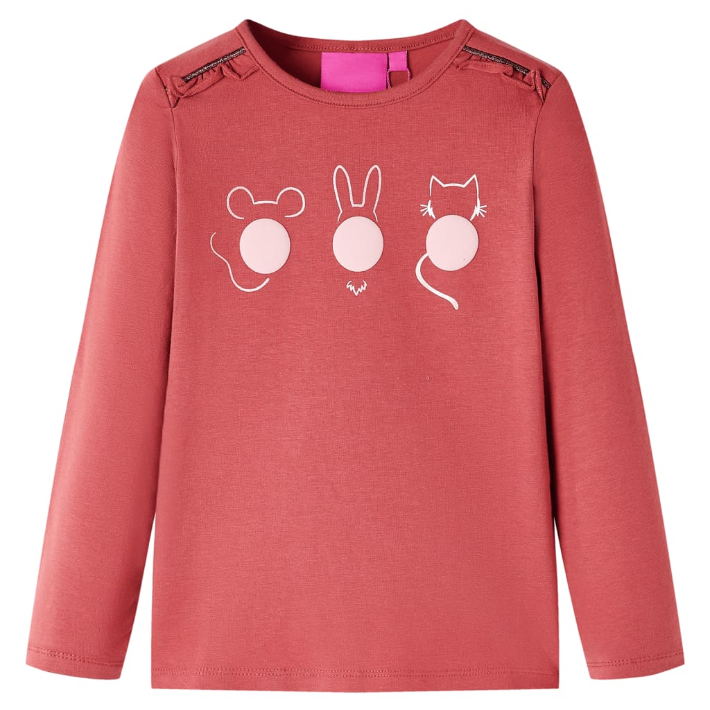 Vidaxl Child's Shirt à manches longues 128 Rose Brown