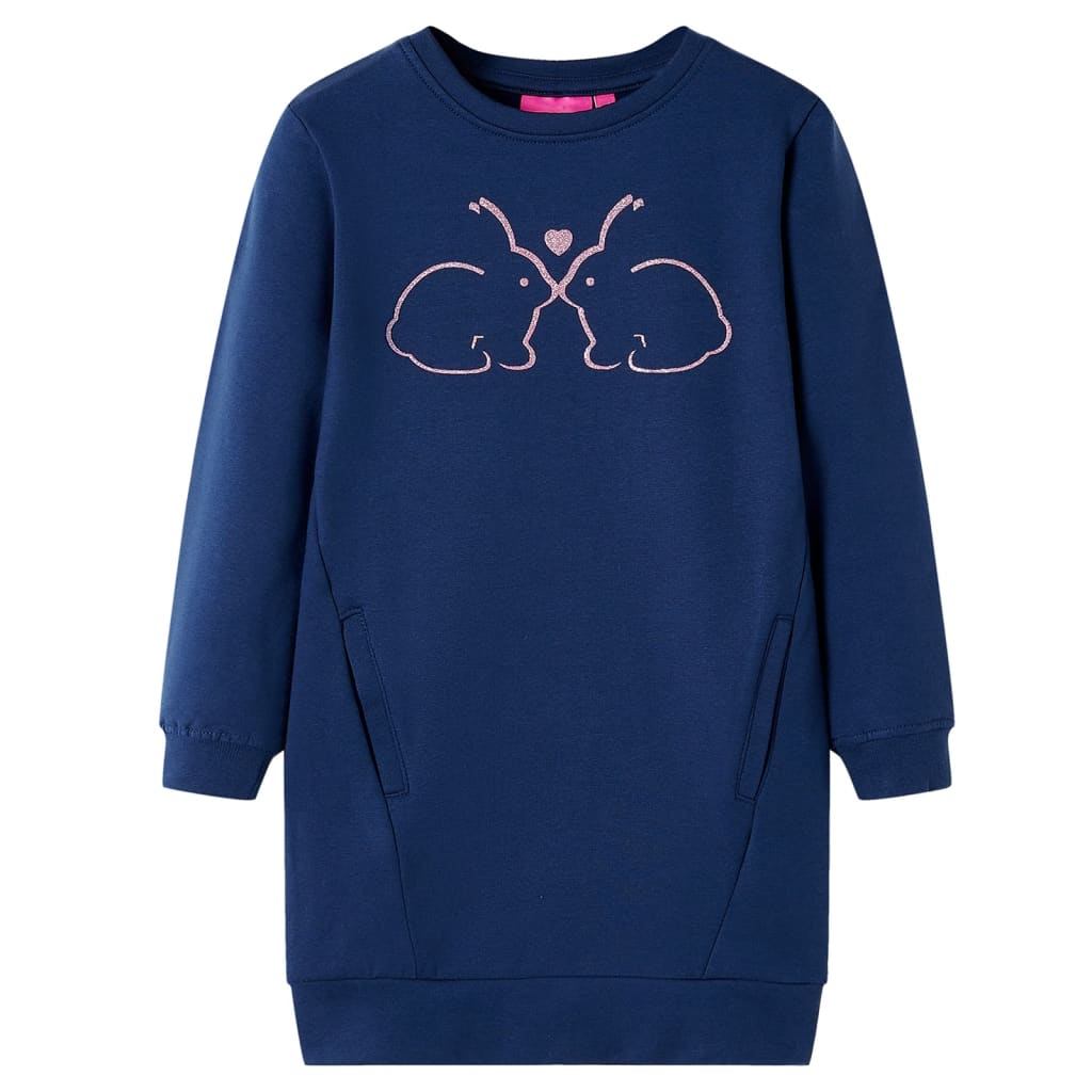 Vidaxl Robe pour enfants 128 bleu marine