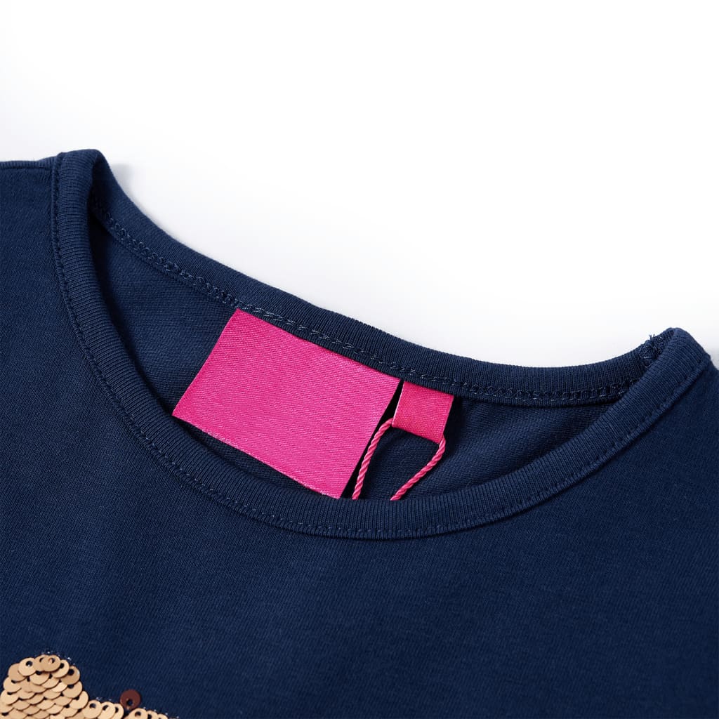 Vidaxl Child's Shirt à manches longues 128 bleu marine