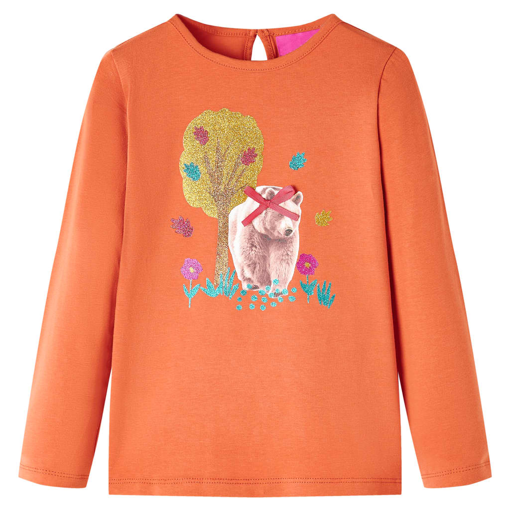 Vidaxl Child's Shirt à manches longues 92 Oranjebruin