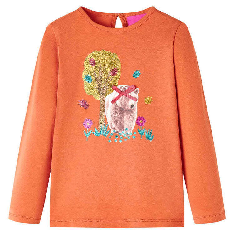 Vidaxl Child's Shirt à manches longues 116 Oranjebruin