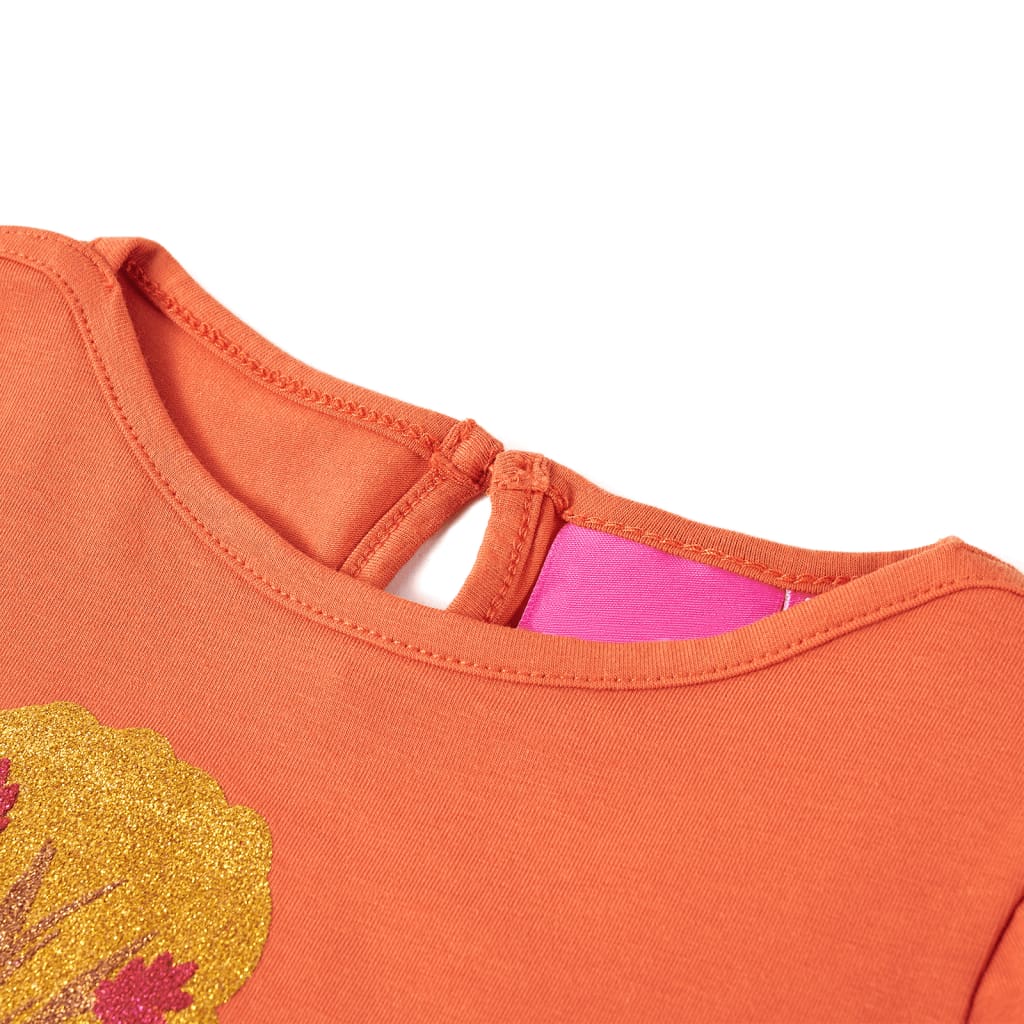 Vidaxl Child's Shirt à manches longues 116 Oranjebruin