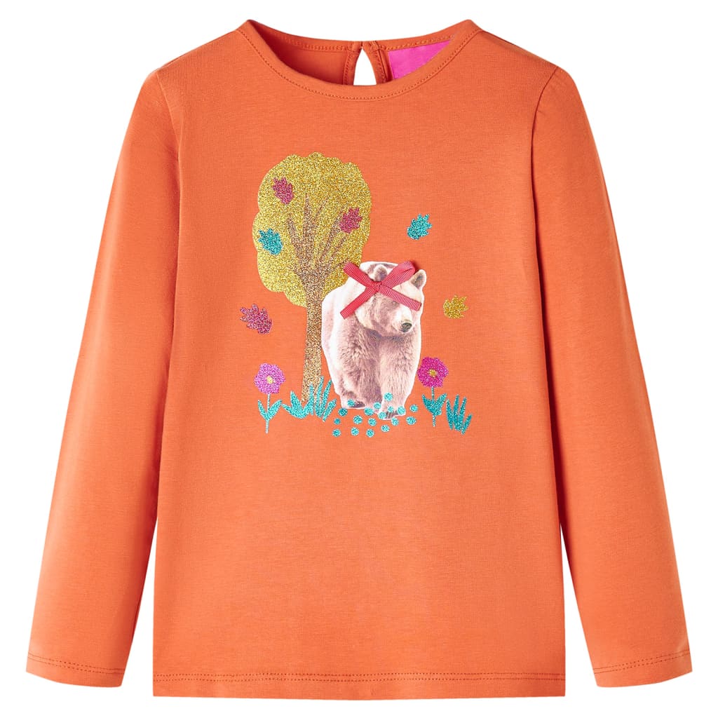 Vidaxl Child's Shirt à manches longues 128 Oranjebruin