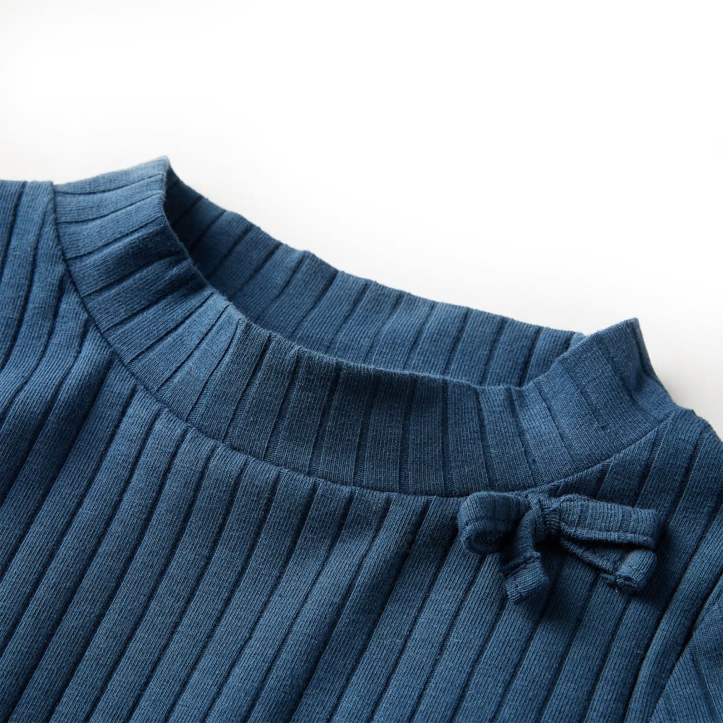 Vidaxl Child's Shirt Ribbed 128 Navy Bleu