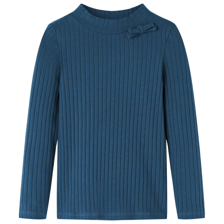Vidaxl Child's Shirt Ribbed 140 Navy Bleu