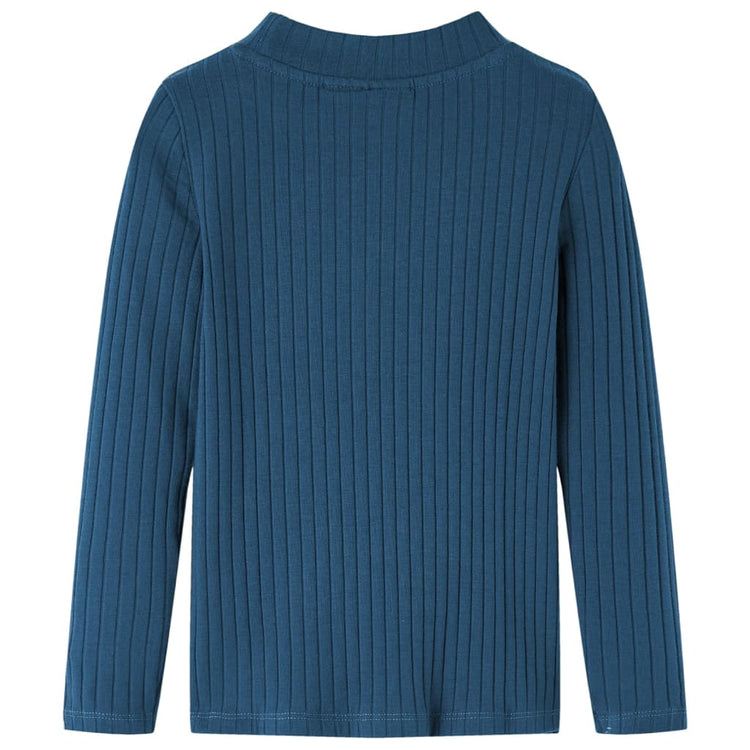 Vidaxl Child's Shirt Ribbed 140 Navy Bleu