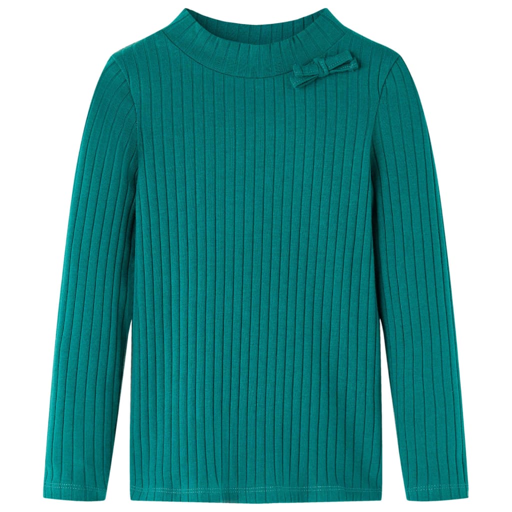 Vidaxl Child's Shirt Ribbed 104 Green foncé