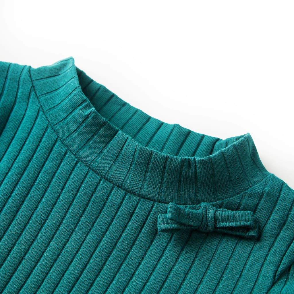 Vidaxl Child's Shirt Ribbed 116 Green foncé