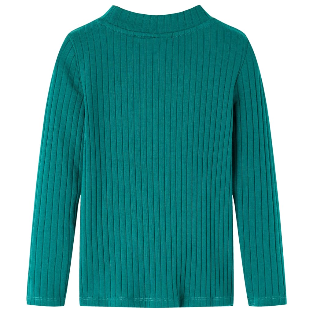 Vidaxl Child's Shirt Ribbed 128 Green foncé