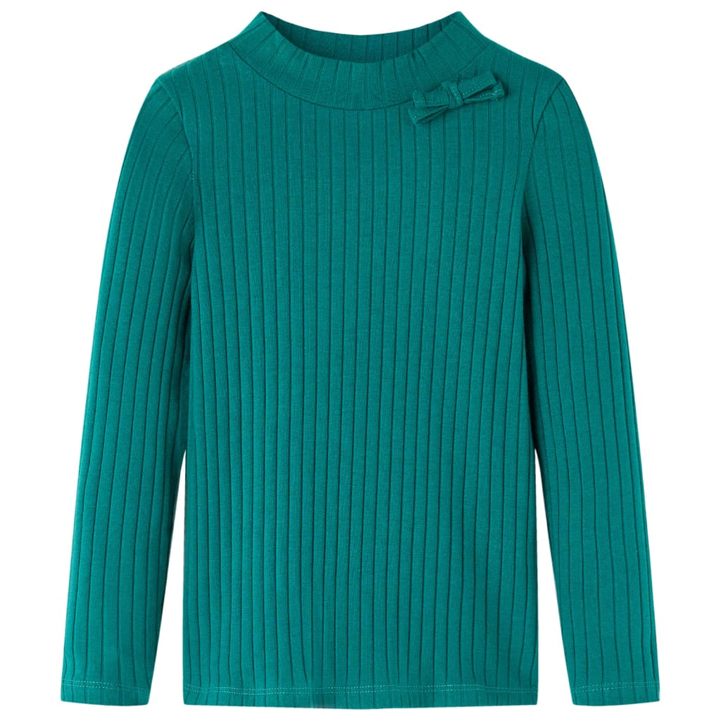 Vidaxl Child's Shirt Ribbed 140 vert foncé