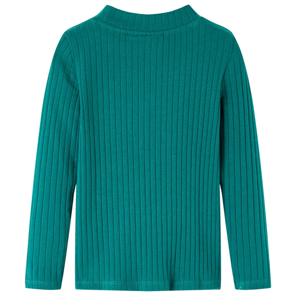 Vidaxl Child's Shirt Ribbed 140 vert foncé