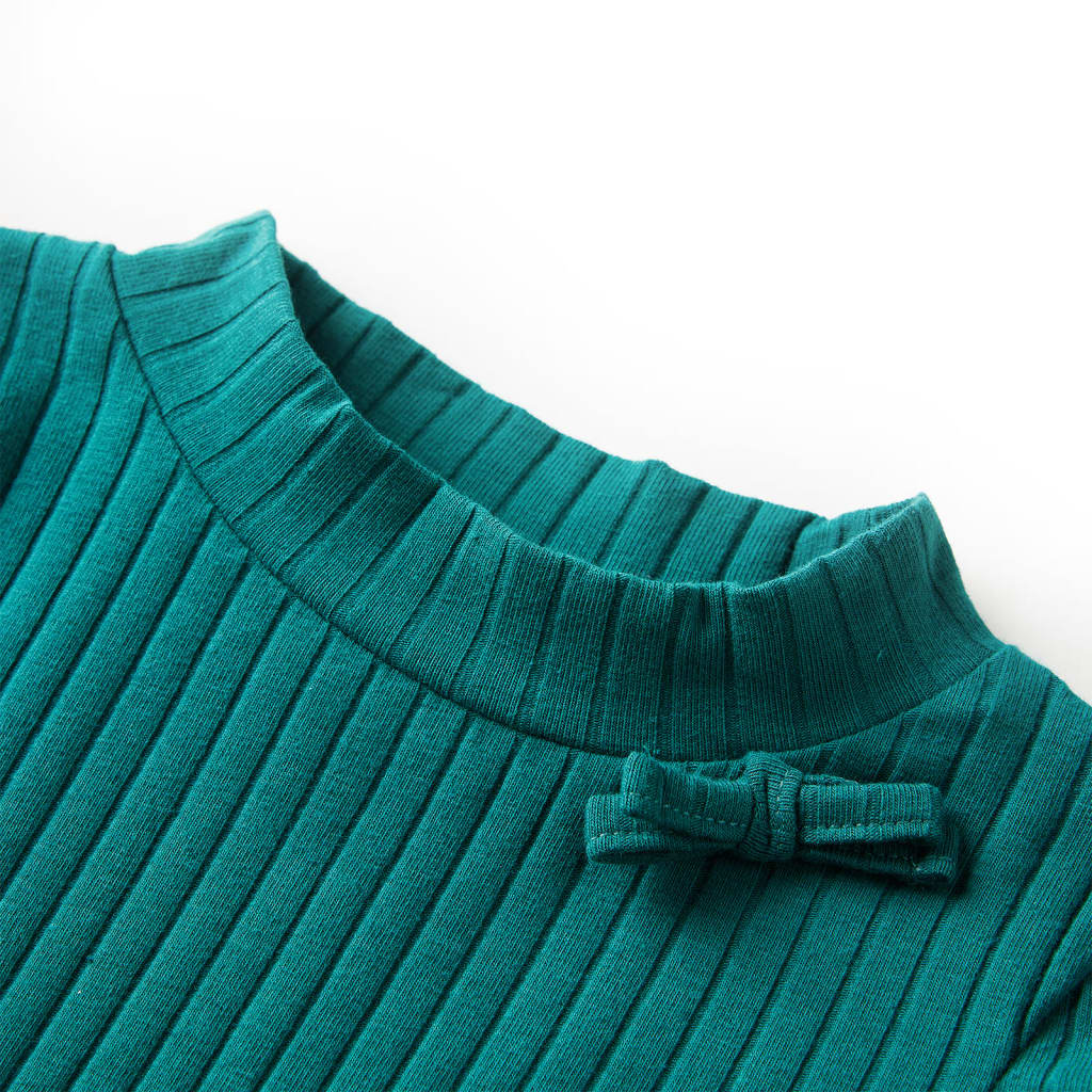 Vidaxl Child's Shirt Ribbed 140 vert foncé