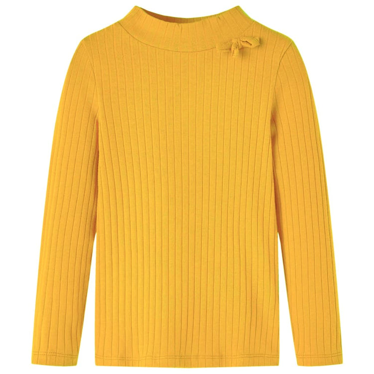 Vidaxl Child's Shirt Ribbed 104 Couleur de l'ocre foncé