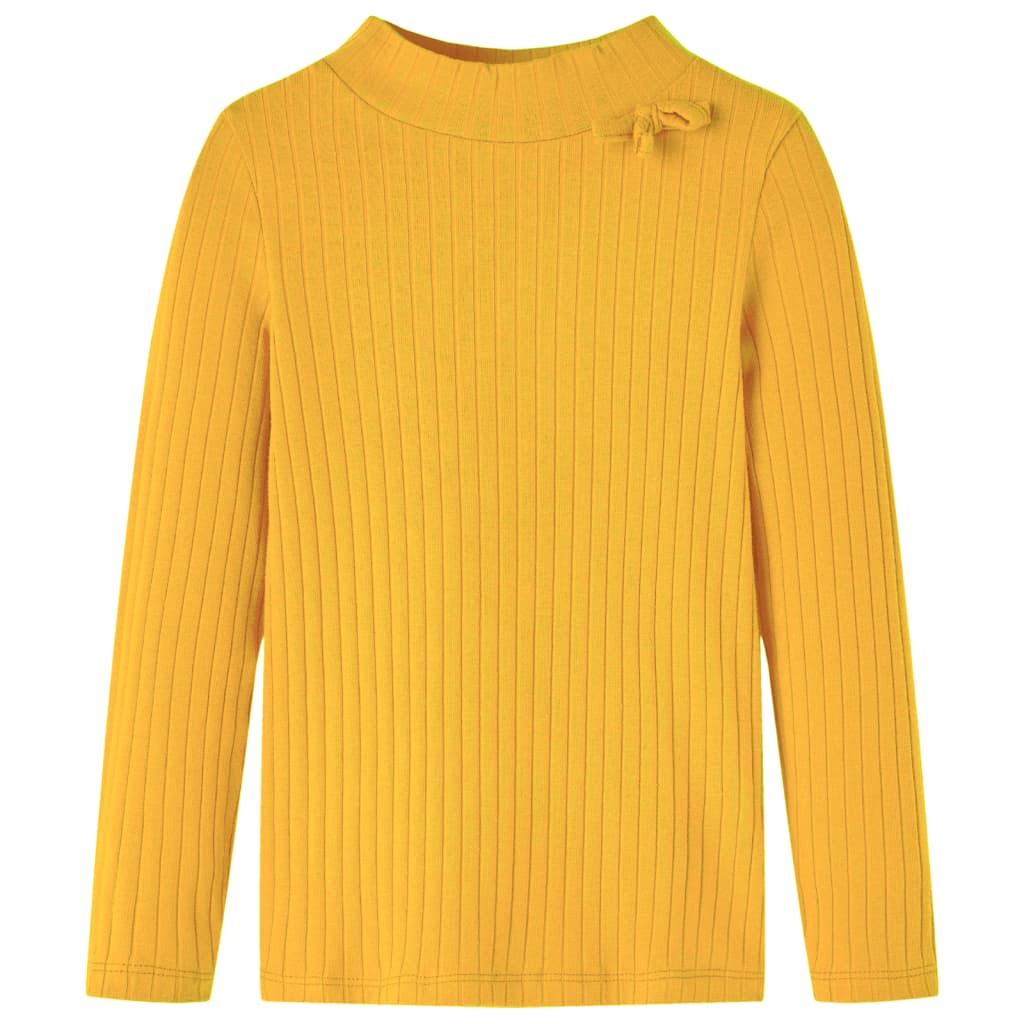 Vidaxl Child's Shirt Ribbed 140 Couleur de l'ocre foncé