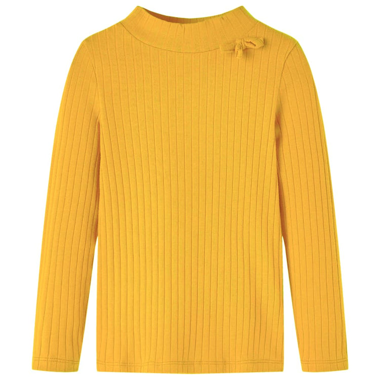 Vidaxl Child's Shirt Ribbed 140 Couleur de l'ocre foncé