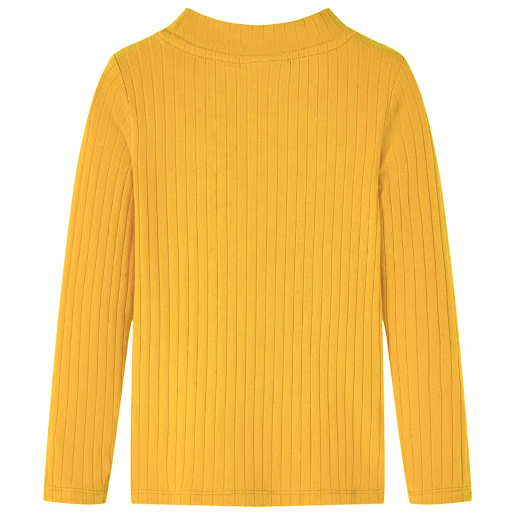 Vidaxl Child's Shirt Ribbed 140 Couleur de l'ocre foncé