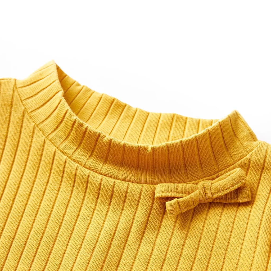 Vidaxl Child's Shirt Ribbed 140 Couleur de l'ocre foncé