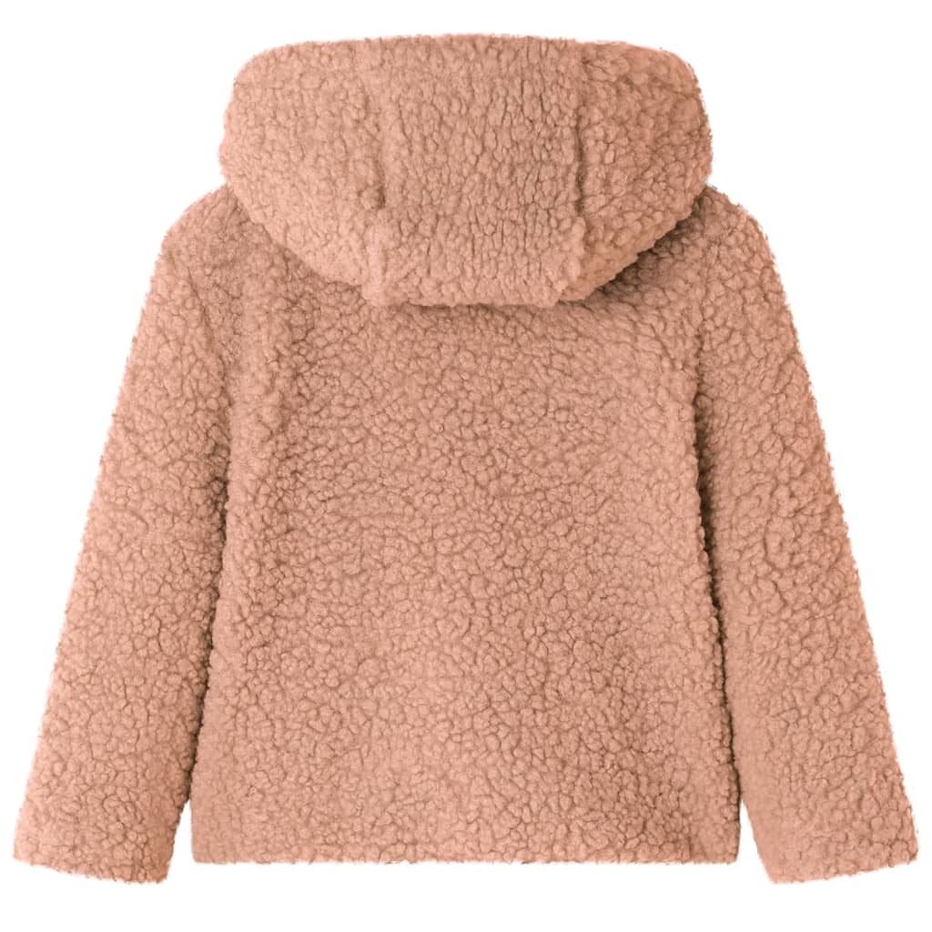 Veste pour enfants Vidaxl avec capuche 104 en peluche artificielle Lumière Cognac colorée