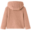Veste pour enfants Vidaxl avec capuche 128 Teddy Kunstvacht Light Cognac colored