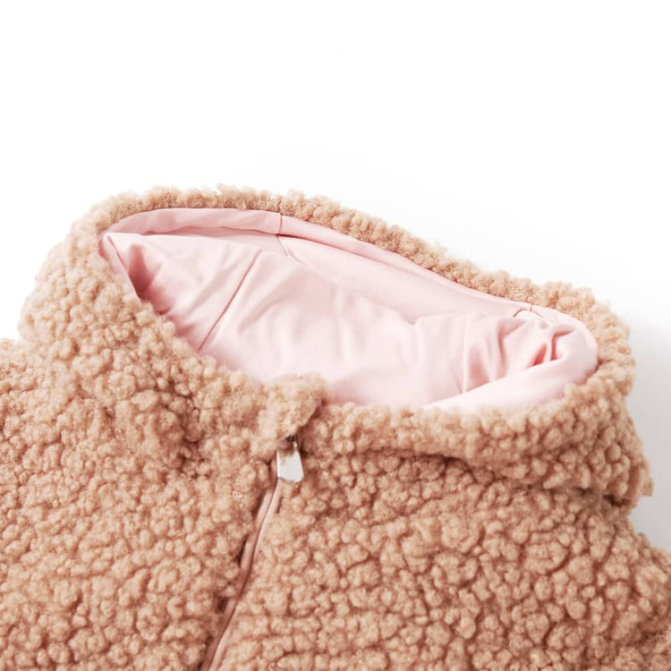 Veste pour enfants Vidaxl avec capuche 140 en peluche en peluche de fourrure artificielle colored colored