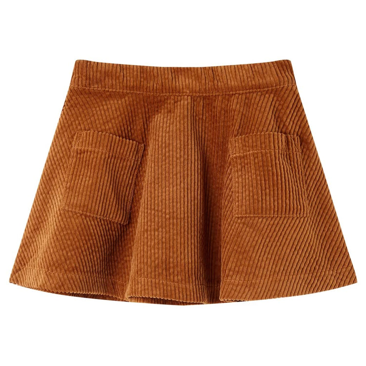 Vidaxl Jupe pour enfants avec sacs de côte en velours 92 cognac colorés