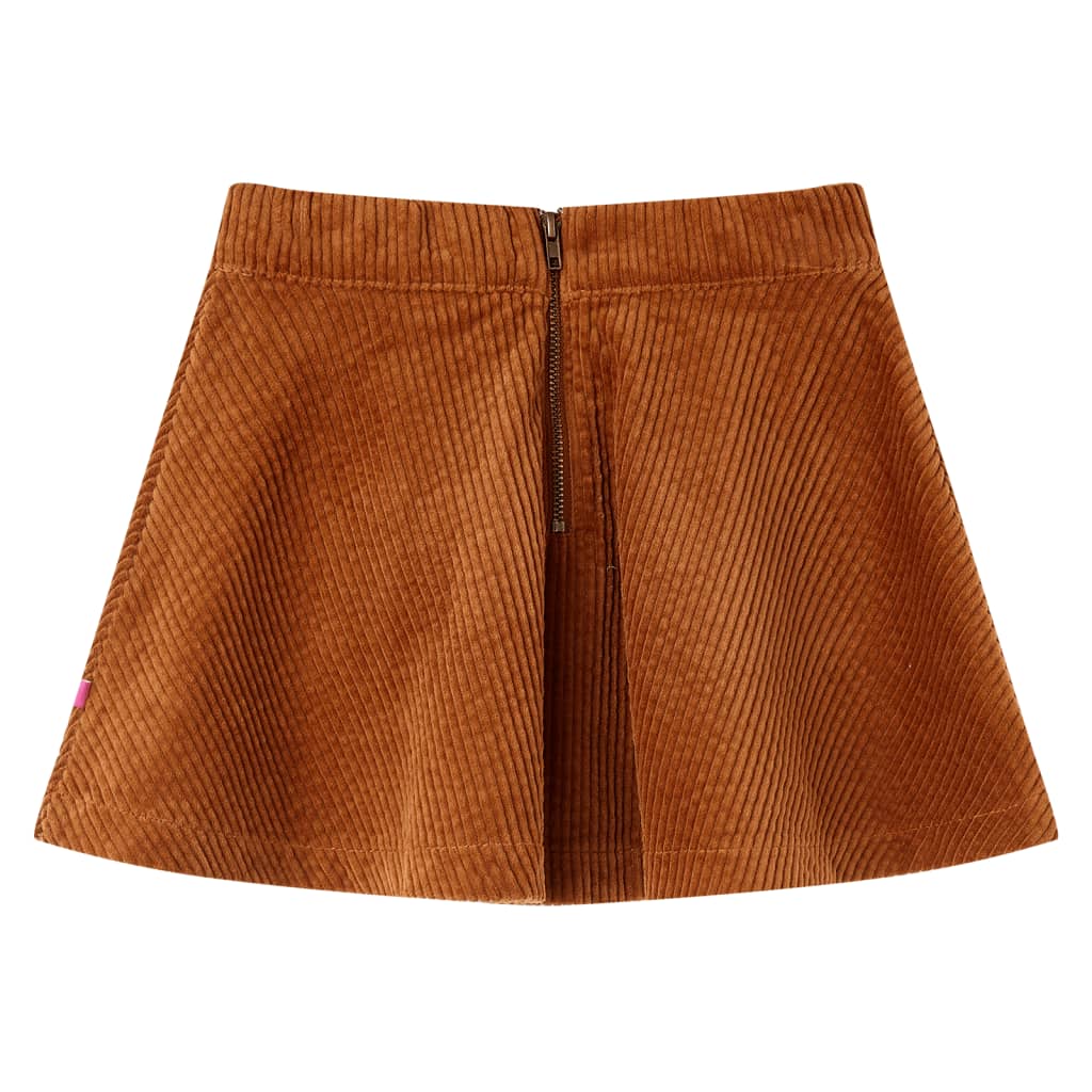 Vidaxl Jupe pour enfants avec sacs de Velvet de côte 116 cognac coloré