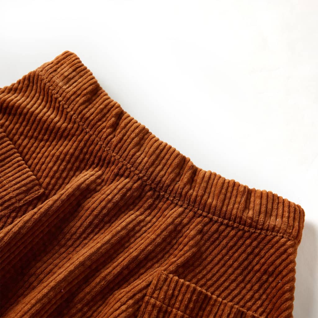 Jupe pour enfants Vidaxl avec sacs de Velvet de côte 128 cognac colorés