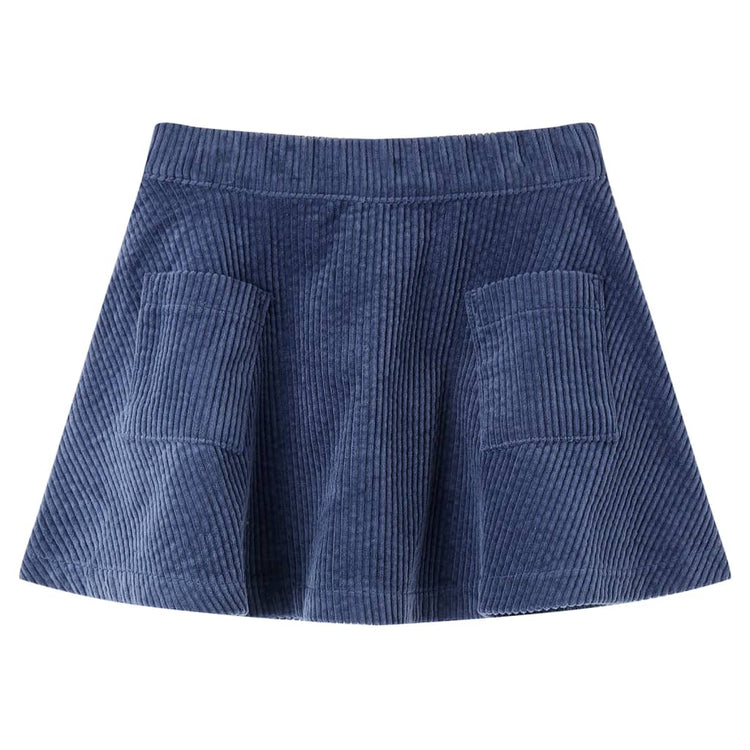 Vidaxl Jupe pour enfants avec sacs de Velvet de côte 92 bleu marine