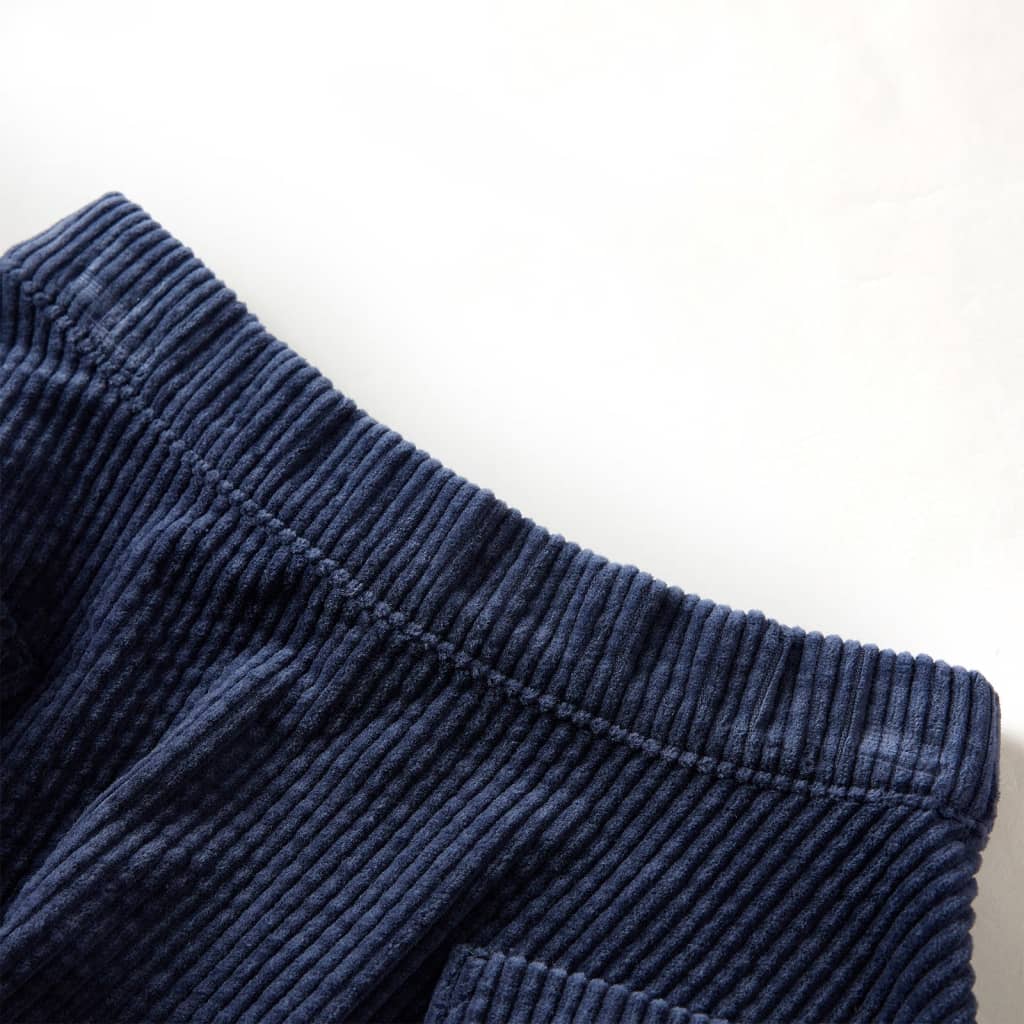 Vidaxl Jupe pour enfants avec sacs de Velvet de côte 92 bleu marine