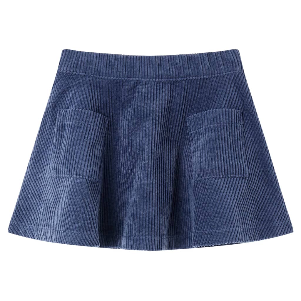 Vidaxl Jupe pour enfants avec sacs de Velvet de côte 104 bleu marine