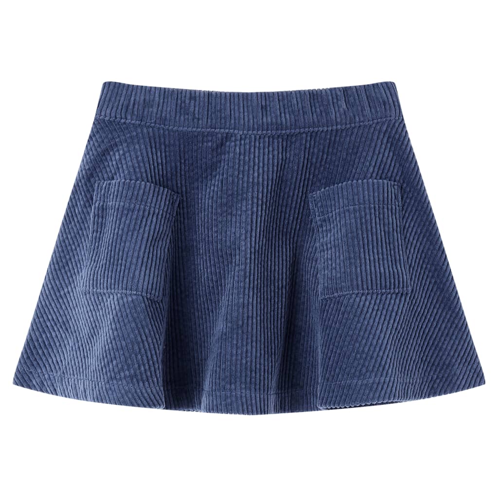 Vidaxl Jupe pour enfants avec sacs de Velvet de côtes 116 bleu marine