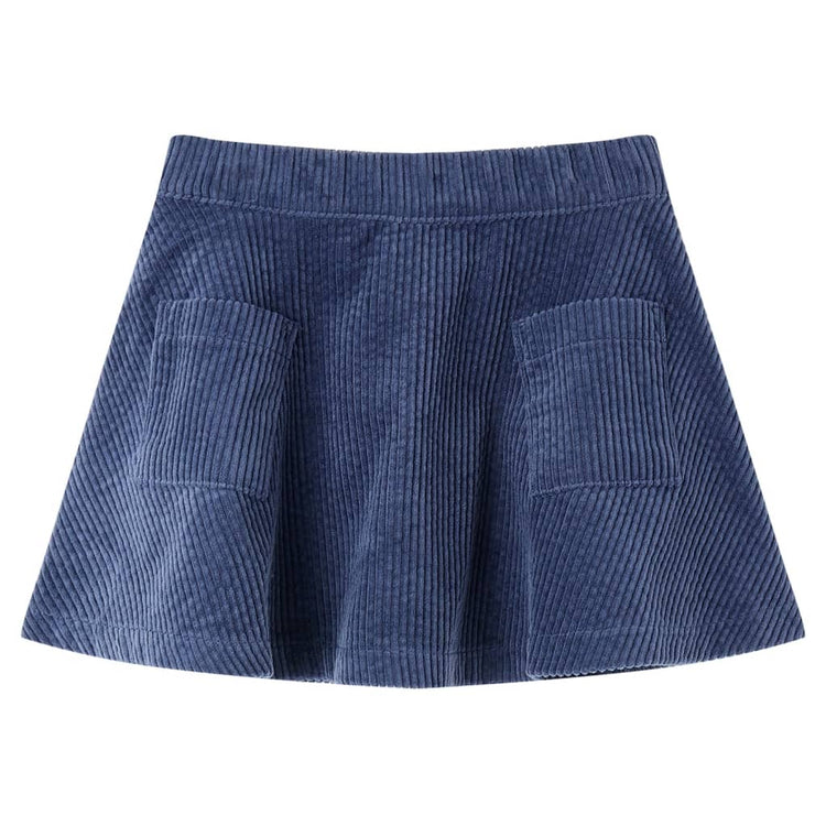 Vidaxl Jupe pour enfants avec sacs de Velvet de côte 128 bleu marine