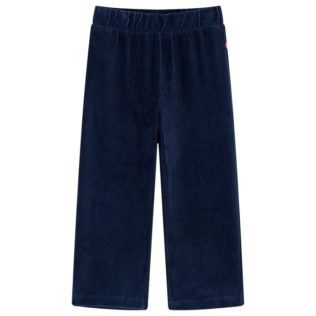 Vidaxl Kinderbroek 92 Rib Velvet Navy Blue