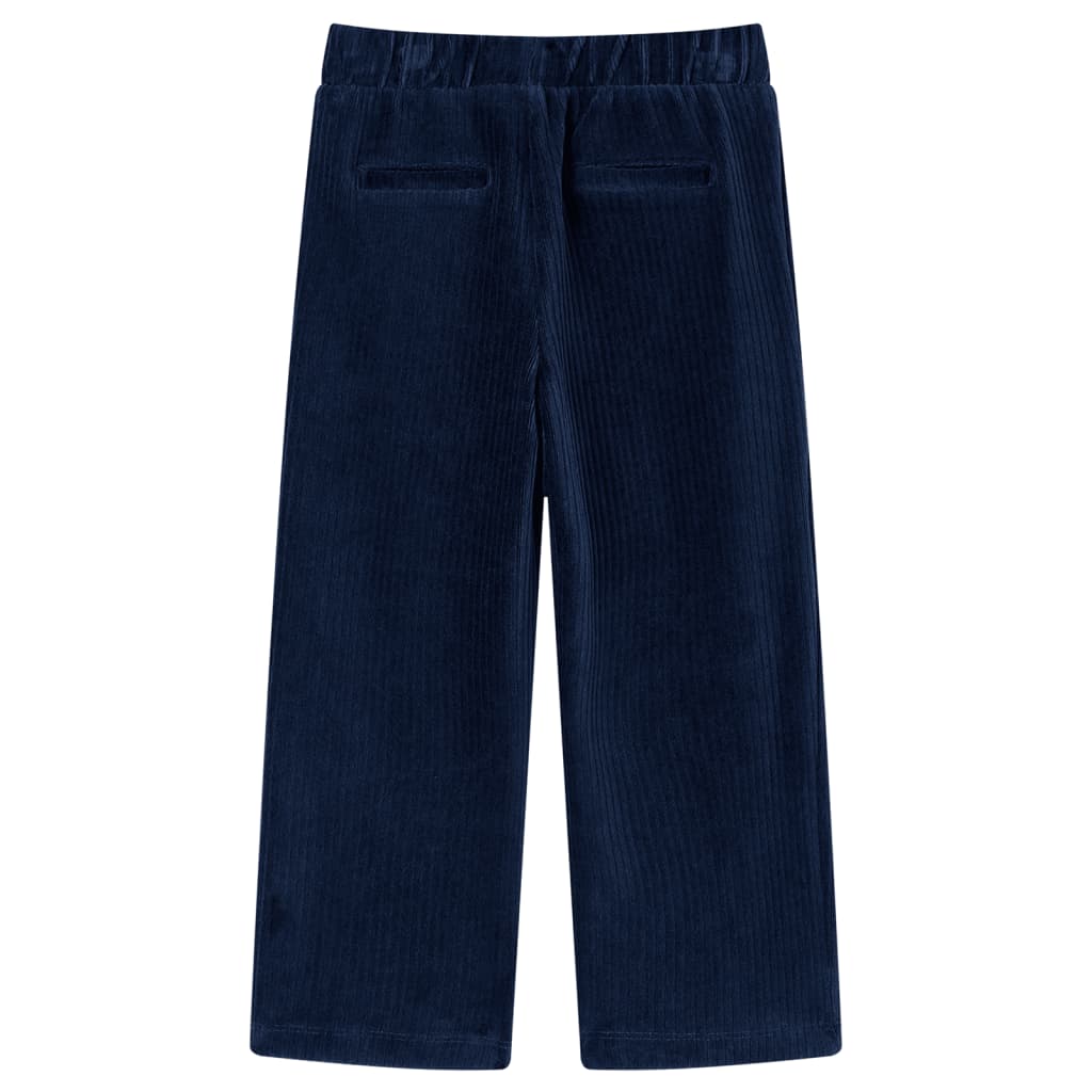 Vidaxl Kinderbroek 104 Rib Velvet Navy Blue