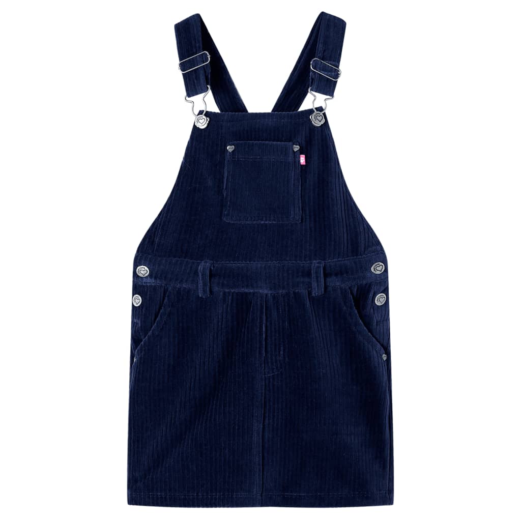 Vidaxl Children's Garden Robe 128 Rib Velvet Navy Bleu