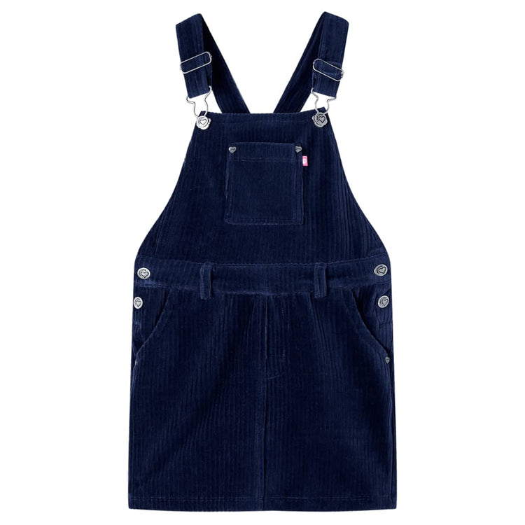Vidaxl Children's Garden Robe 128 Rib Velvet Navy Bleu