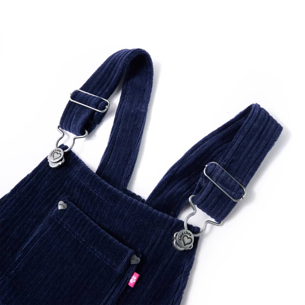 Vidaxl Children's Garden Robe 128 Rib Velvet Navy Bleu