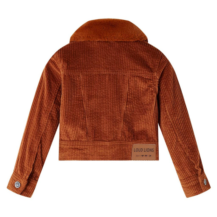 Veste pour enfants Vidaxl 116 Rib Velvet Cognac colored