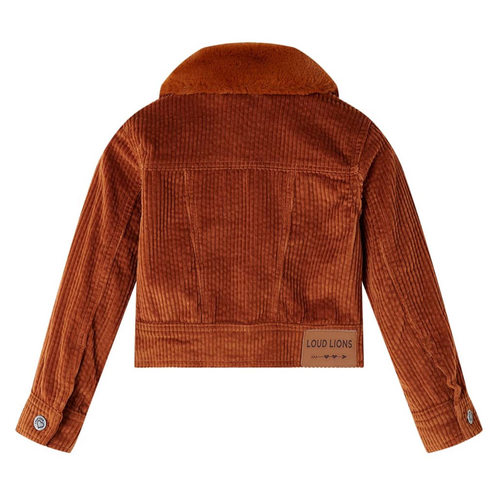 Veste pour enfants vidaxl 128 Rib Velvet Cognac colored