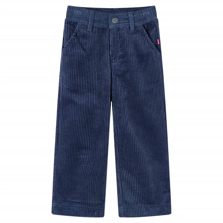 Vidaxl Kinderbroek 116 Rib Velvet Navy Blue