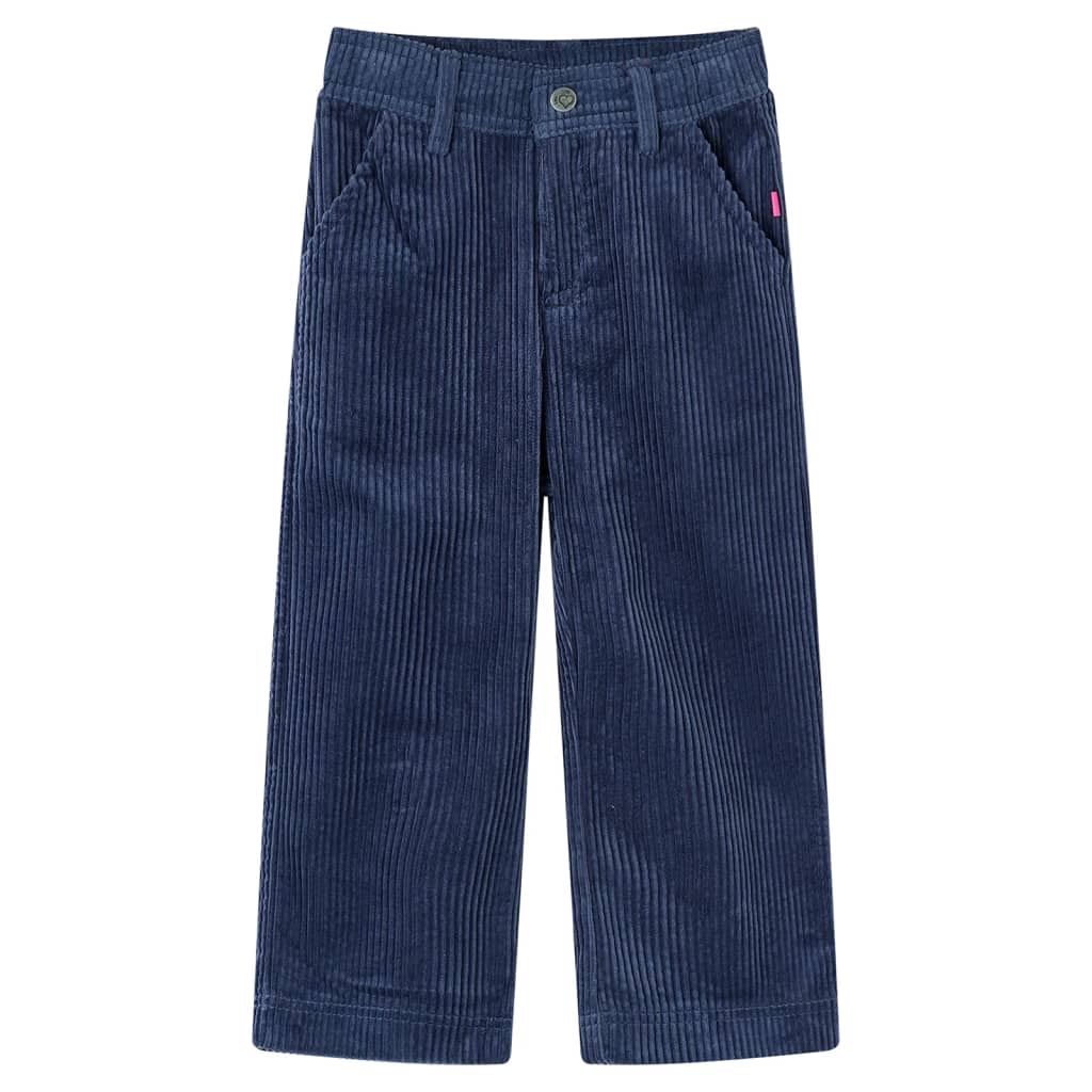 Vidaxl Kinderbroek 128 Rib Velvet Navy Blue