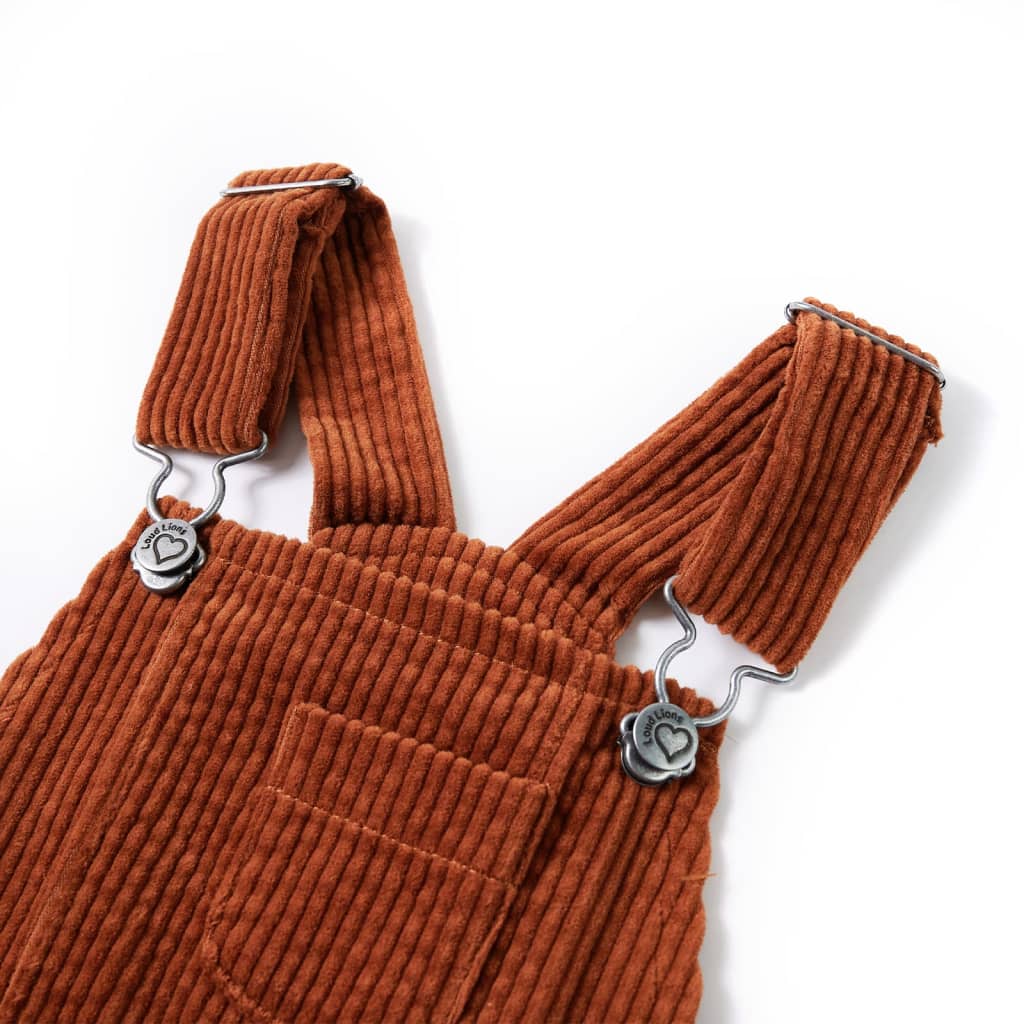 Vidaxl Children's Garden Robe 92 Rib Velvet Cognac -Colored