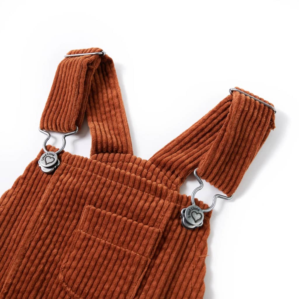 Vidaxl Children's Garden Robe 104 Rib Velvet Cognac -Colored