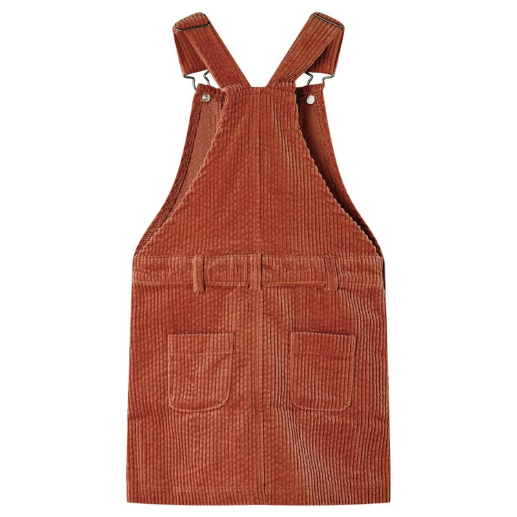 Vidaxl Children's Garden Robe 128 Rib Velvet Cognac -Colored