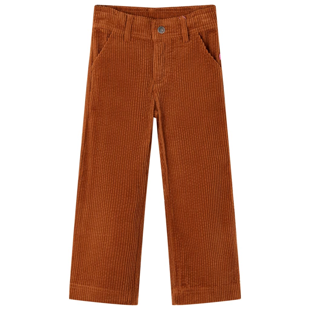 Vidaxl Kinderbroek 128 Rib Velvet Cognac colored