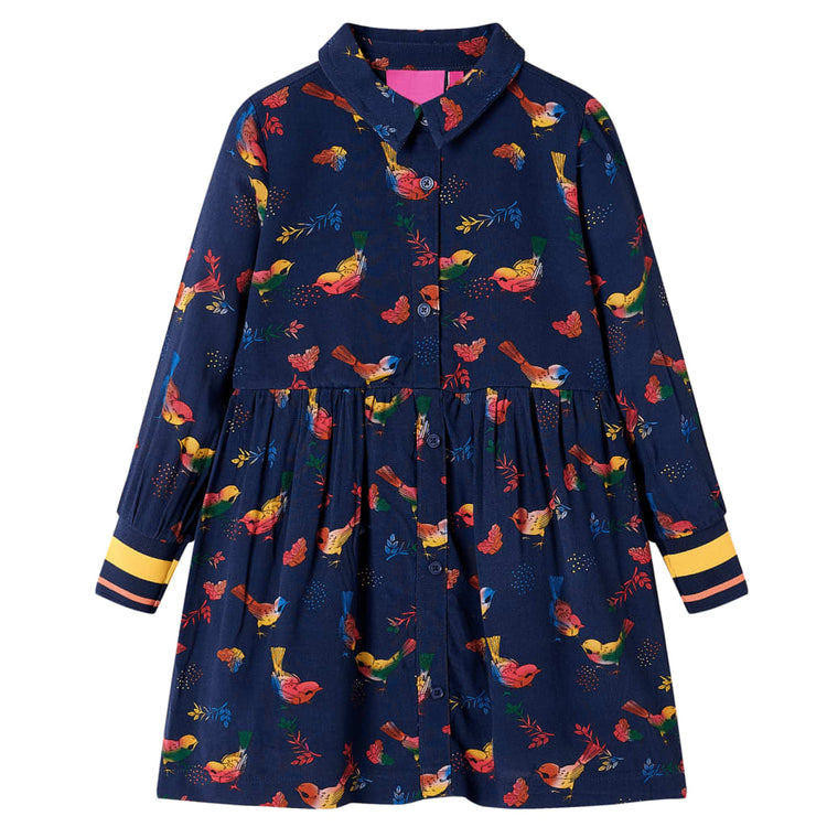 Vidaxl Robe pour enfants à manches longues 92 bleu marine